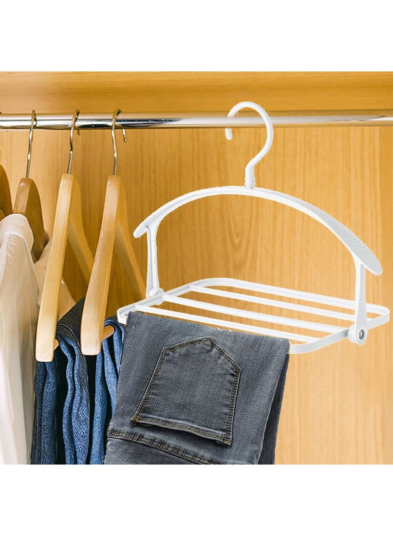 SYOSI Multi-Tier Pants Hangers, Space-Saving Closet Organizer, Non-Slip Rotating Velvet Hanger for Trousers and Slacks(5PC) - Image 2